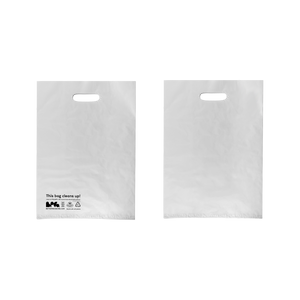 A white Better Packaging POLLAST!C retail bag on a transparent background